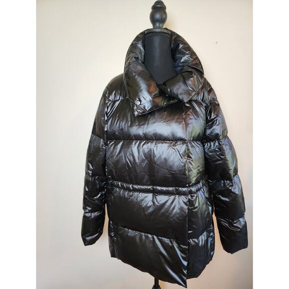 Lands' End XL Black Puffer Down Jacket - Picture 2 of 11